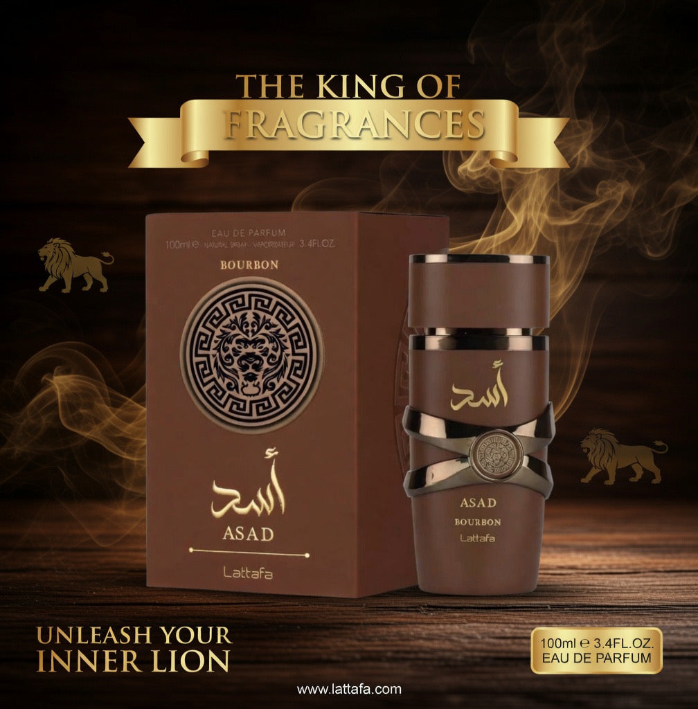 Lattafa Asad Bourbon for Unisex Eau de Parfum Spray, 3.4 Ounce / 100 ml | for Unisex