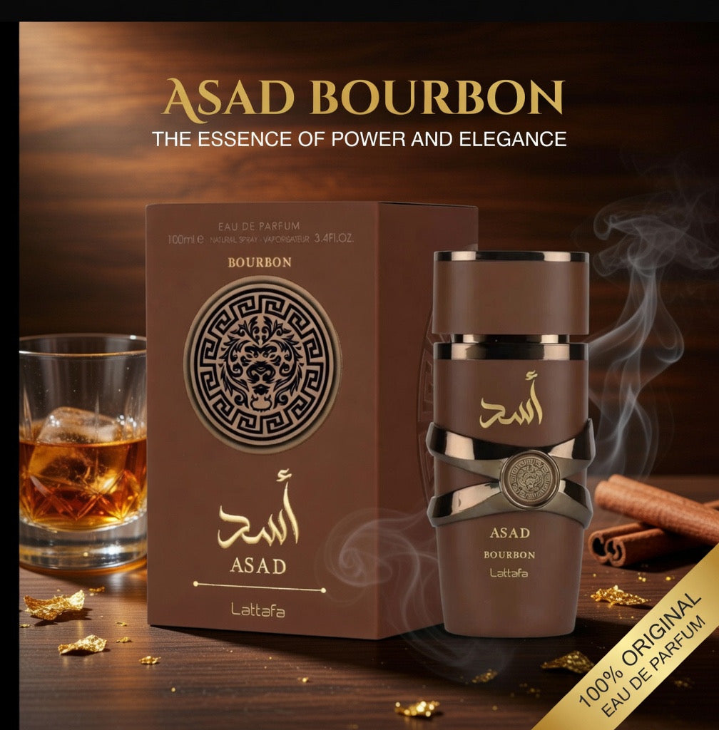 Lattafa Asad Bourbon for Unisex Eau de Parfum Spray, 3.4 Ounce / 100 ml | for Unisex