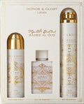 Lattafa Bade'e Al Oud Honor & Glory Eau de Parfum 3.4oz, Perfumed Spray 6.7oz, Air Freshener 10.1oz
Gift Set for Men