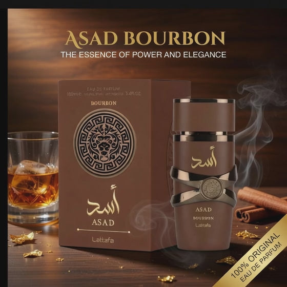 Lattafa Asad Bourbon for Unisex Eau de Parfum Spray, 3.4 Ounce / 100 ml | for Unisex